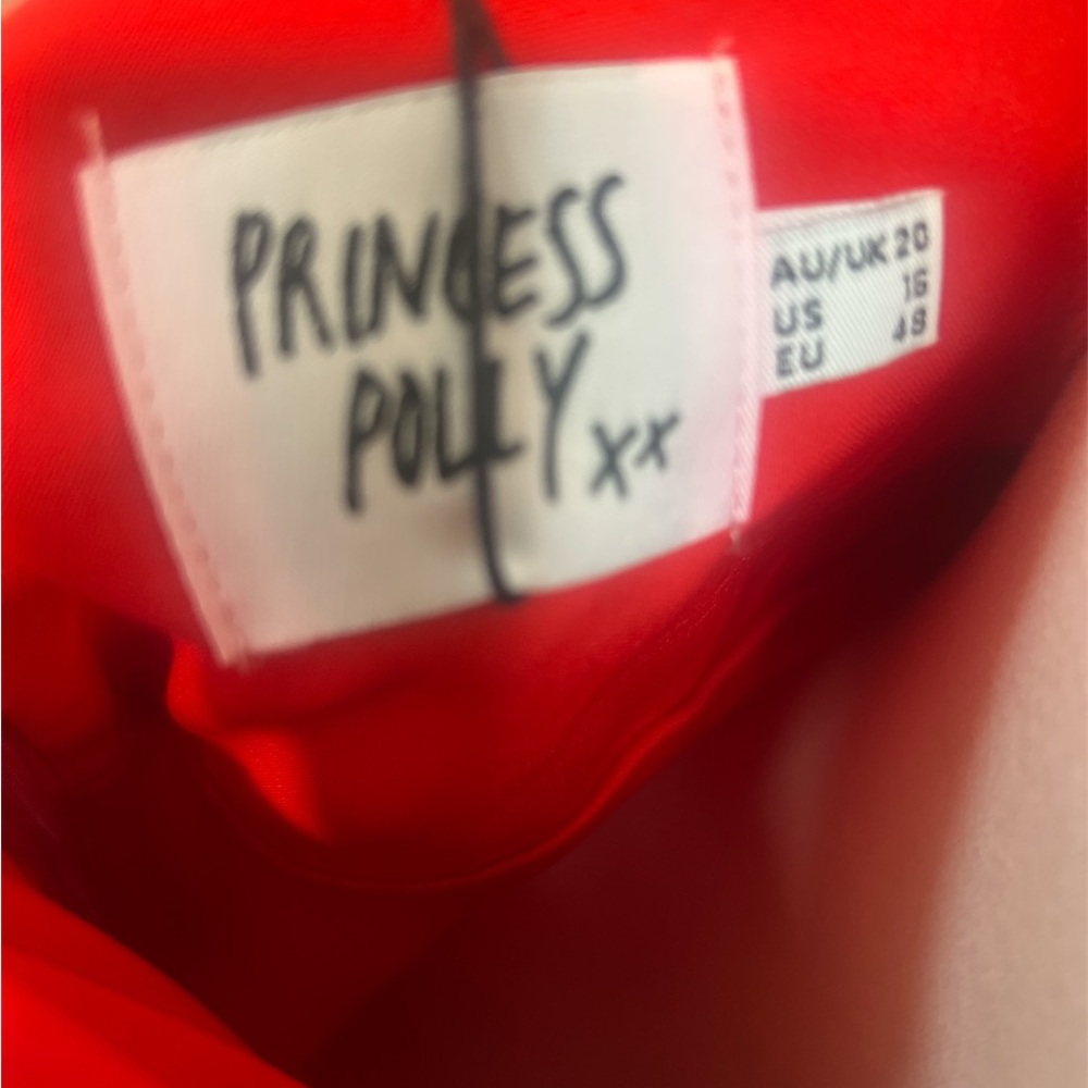 Princess Polly Lillie Mini Dress Womens 16 Red Long Sleeve Cowl Neck‎ Corset - Picture 7 of 9
